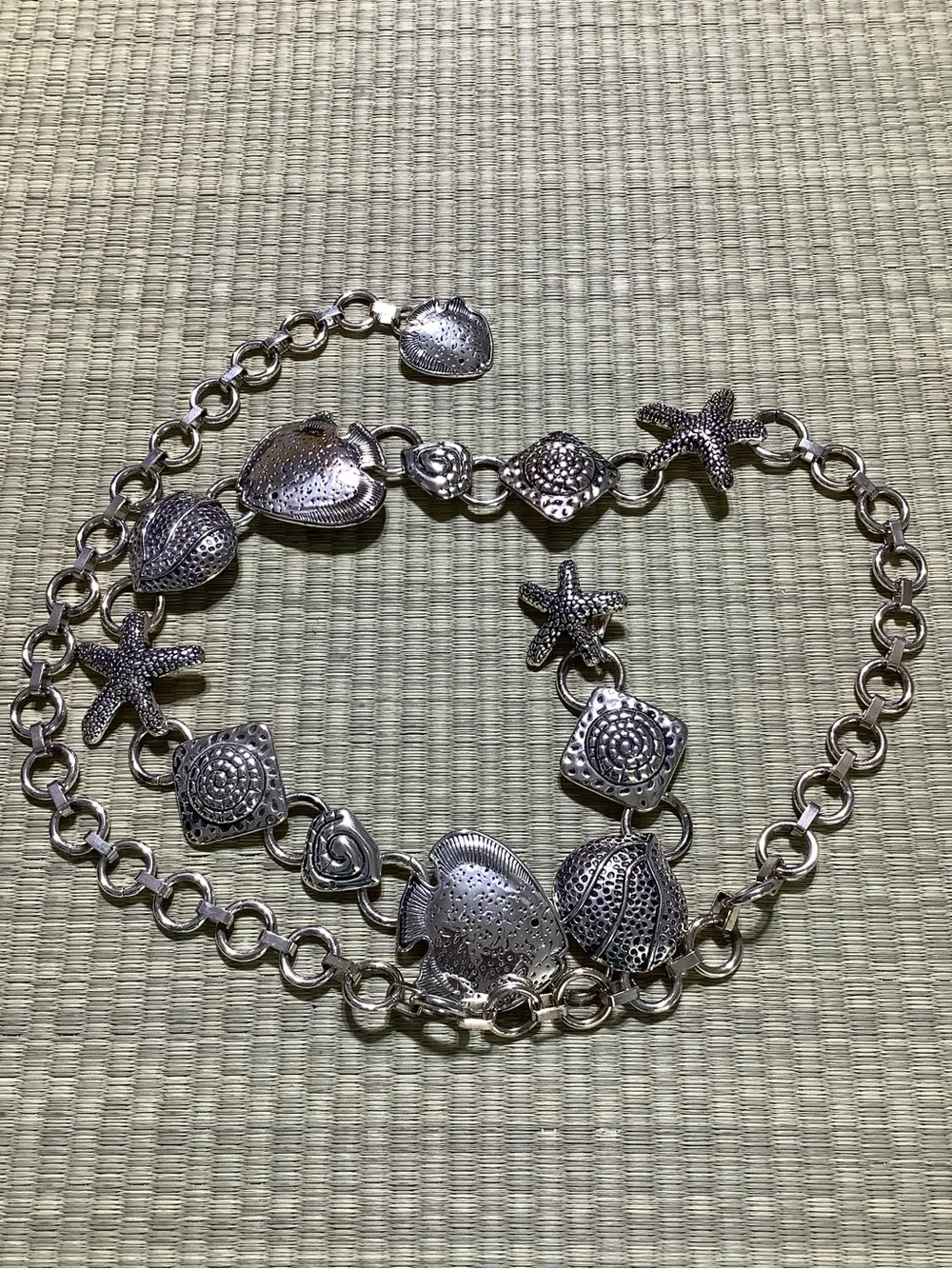 Chico’s Silver Sea Life Charm Chain Belt